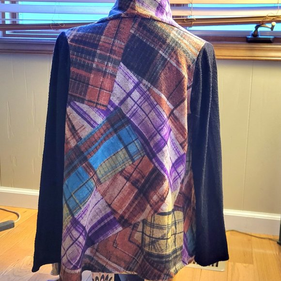 Cherish patchwork pattern drapy cardigan - Picture 2 of 3